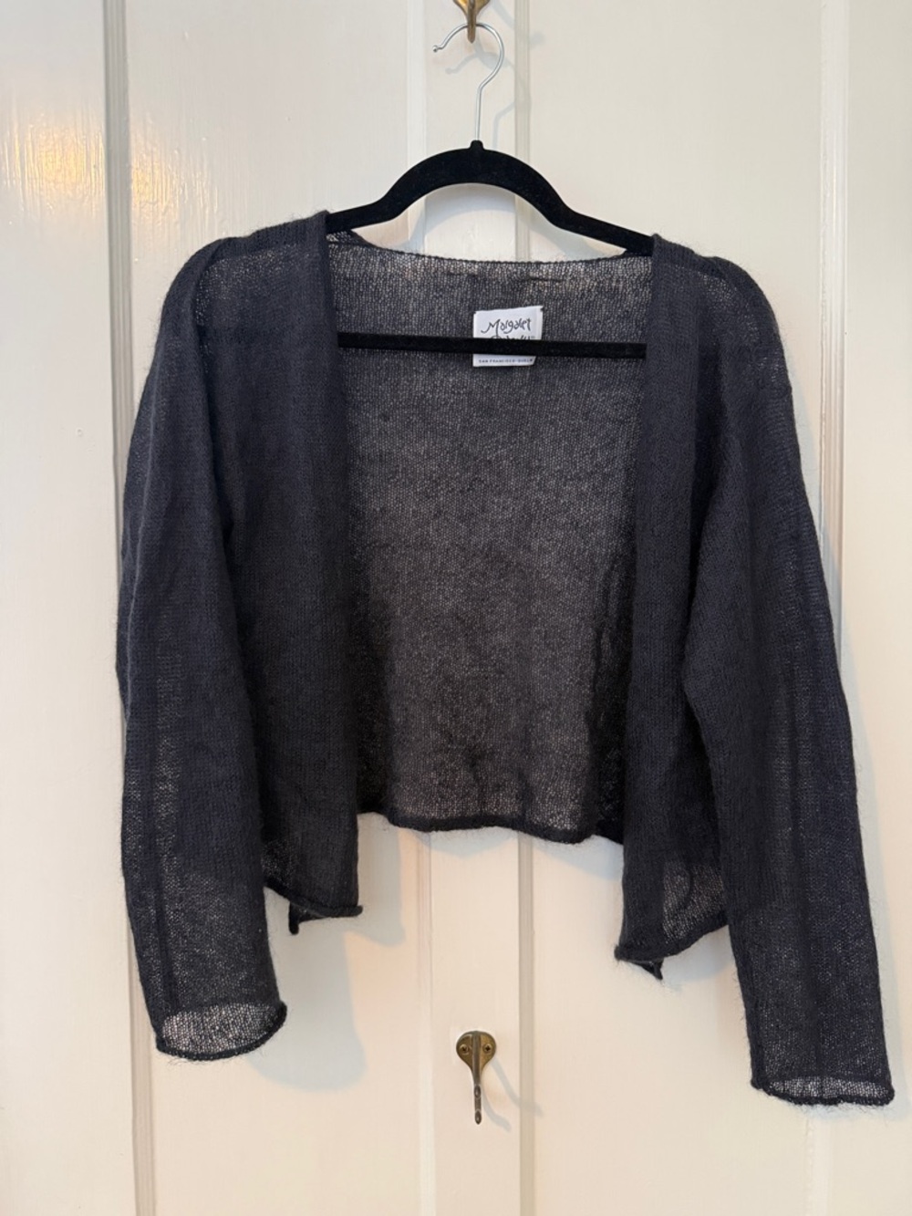 Margaret O'Leary Black Open-Front Cropped Shrug